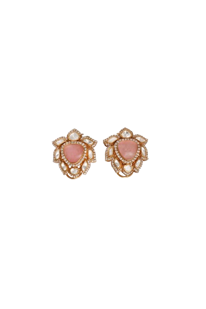 Pankaj Rose Quartz Studs