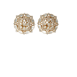 Tiered Mozonite Crystal Stud Earrings