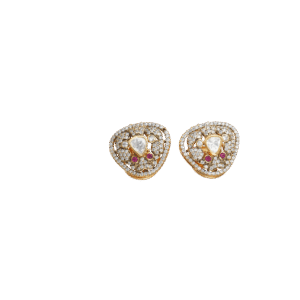 Pear Mozonite with Ruby Accent Studs