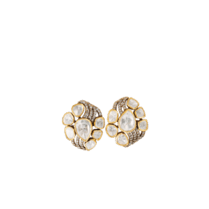 Ornate Polki Diamond Bloom Earrings