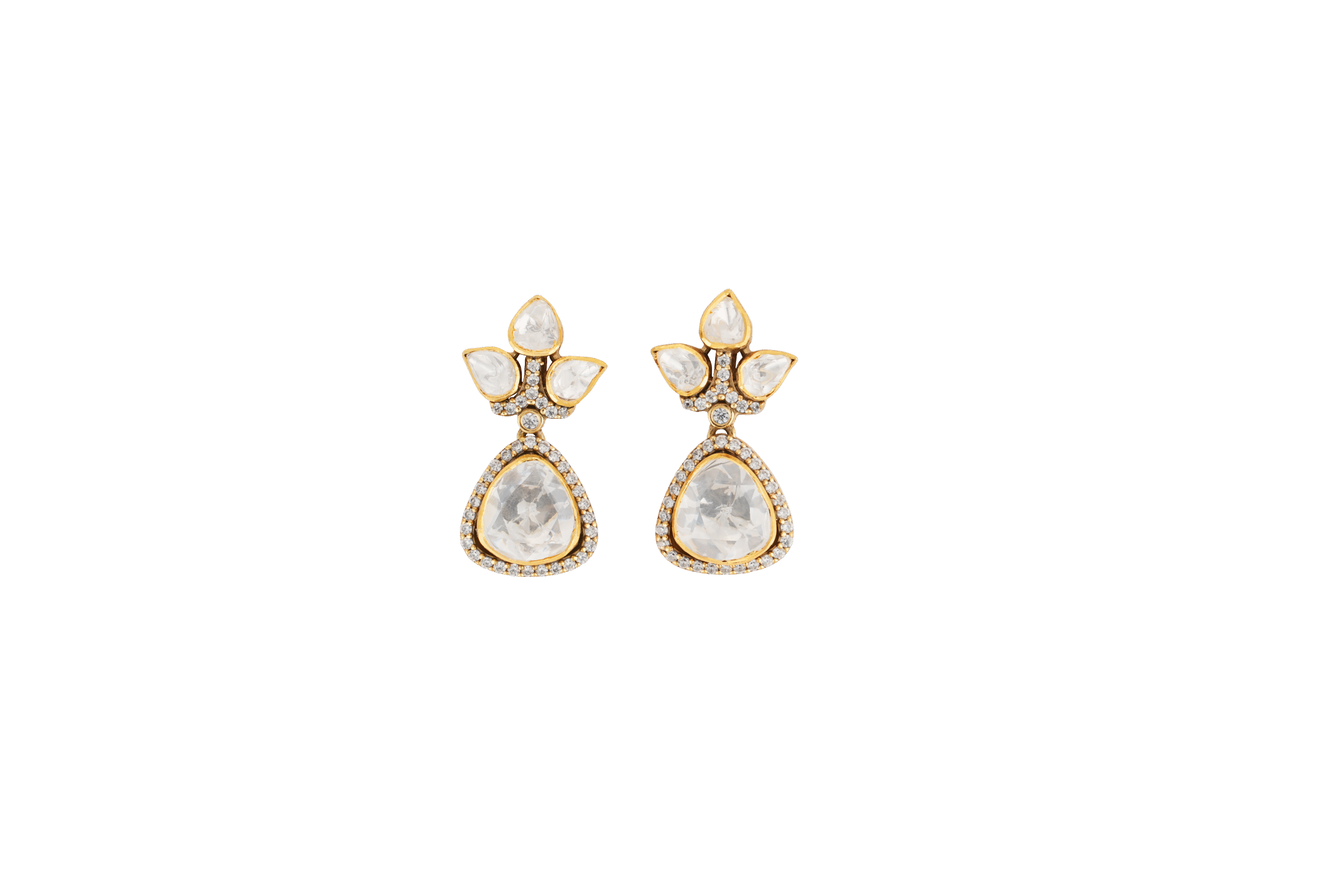 Polki Diamond Drop Earrings