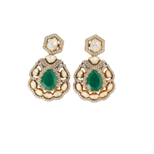 Royal Emerald Mozonite Earrings