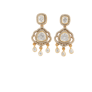 Mozonite Teardrop Tassel Earrings