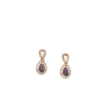 Tanzanite & Mozonite Linked Drop Earrings
