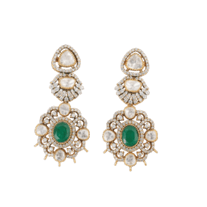 Emerald & Multi-Mozonite Drop Earrings