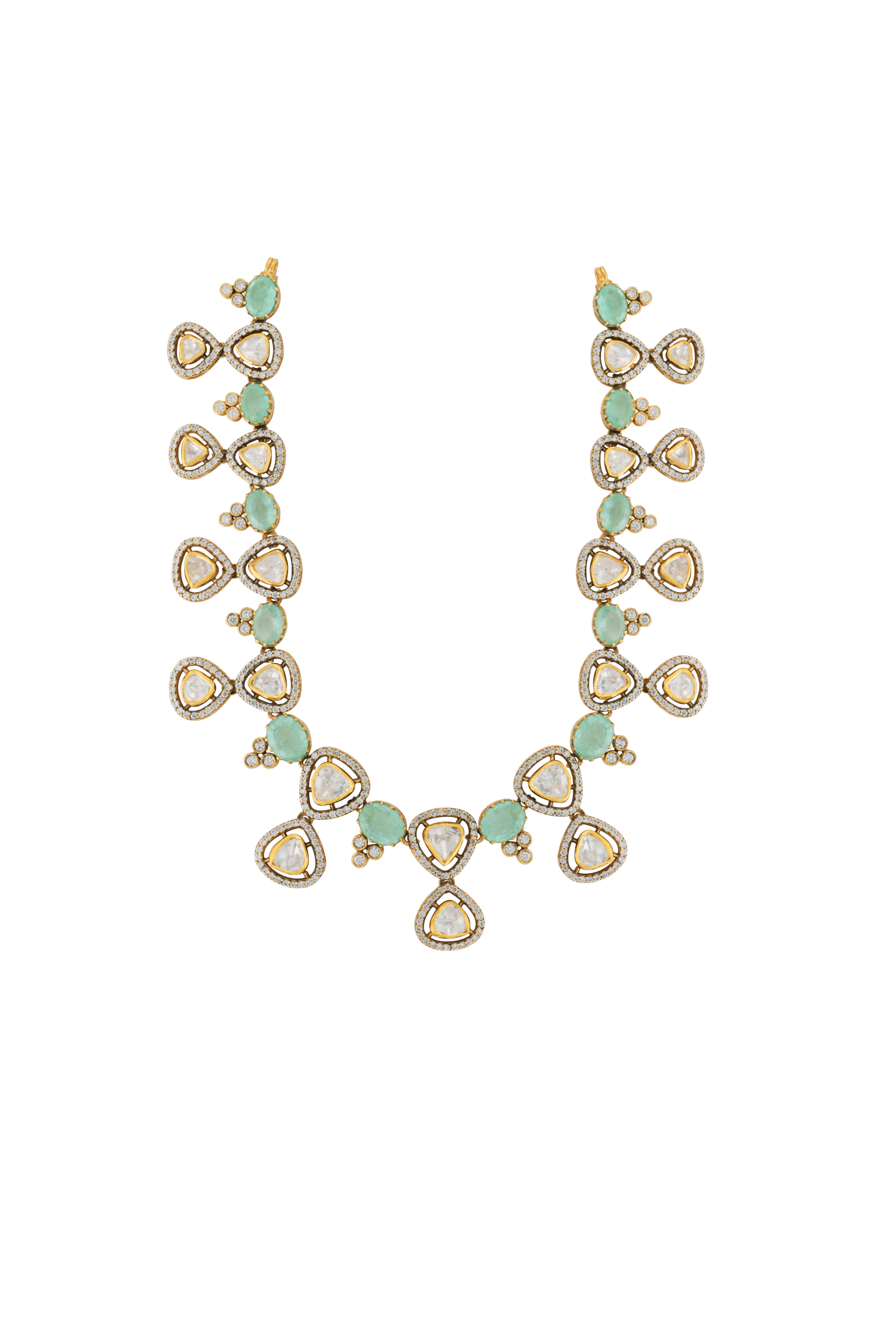 Radiant Mozonite Green Quartz Accent Necklace