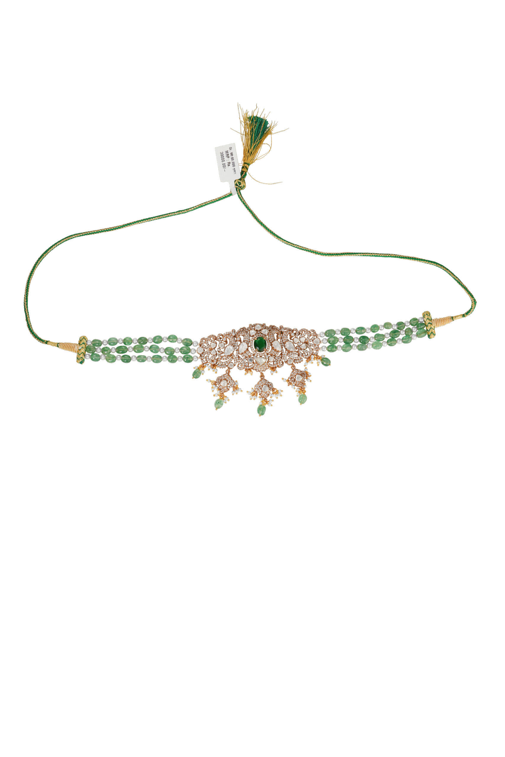 Royal Emerald Mozonite Art Choker