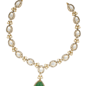 Emerald & Mozonite Dual-Strand Necklace