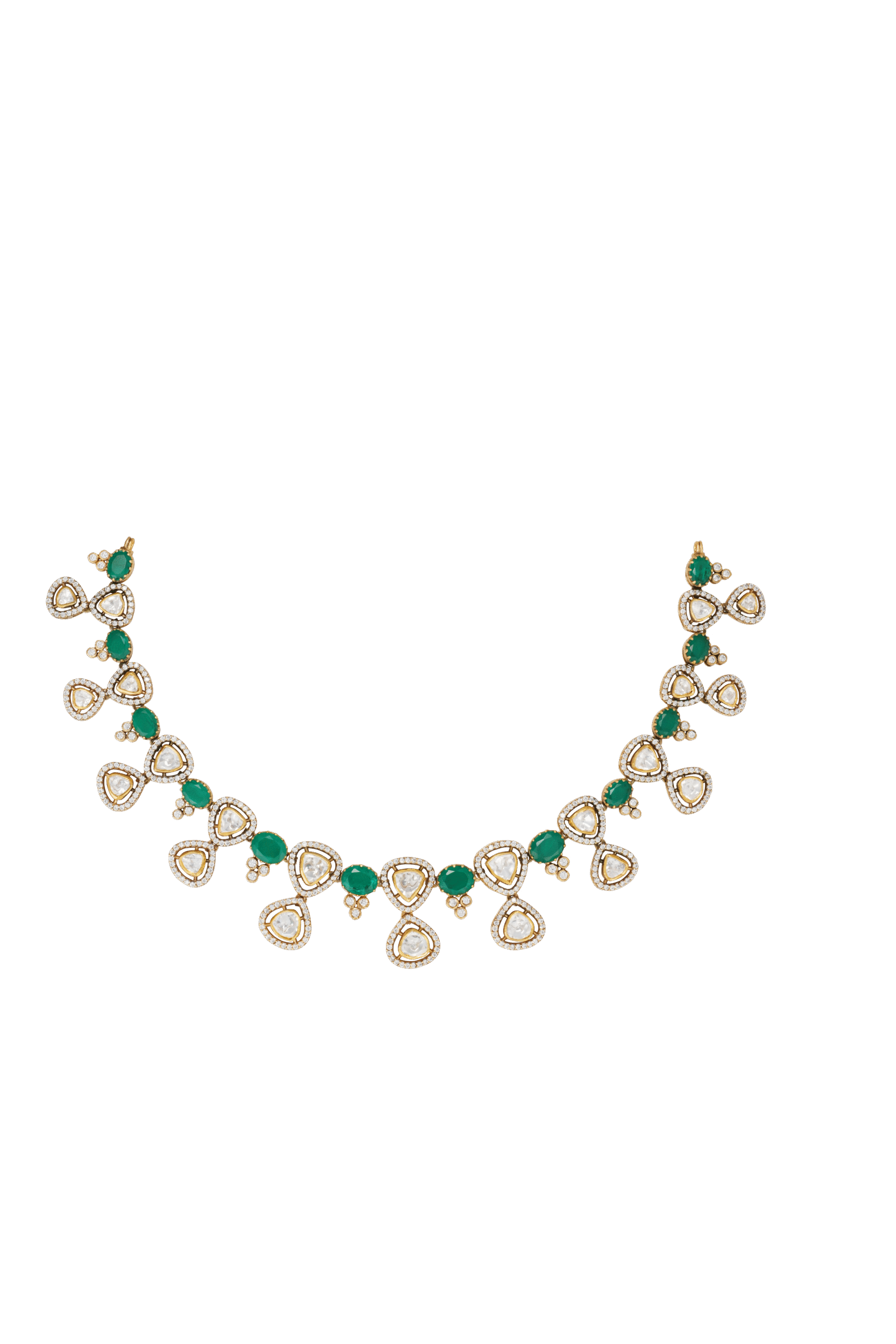 Emerald Teardrop Mozonite Necklace