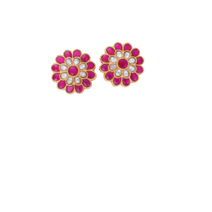 Radiant Center Ruby Petal Studs