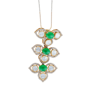 Emerald & Lumina Tri-Bloom Necklace
