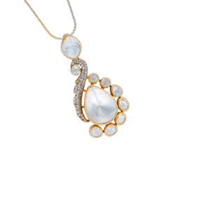 Pear Mozonite Swirl Pendant Necklace