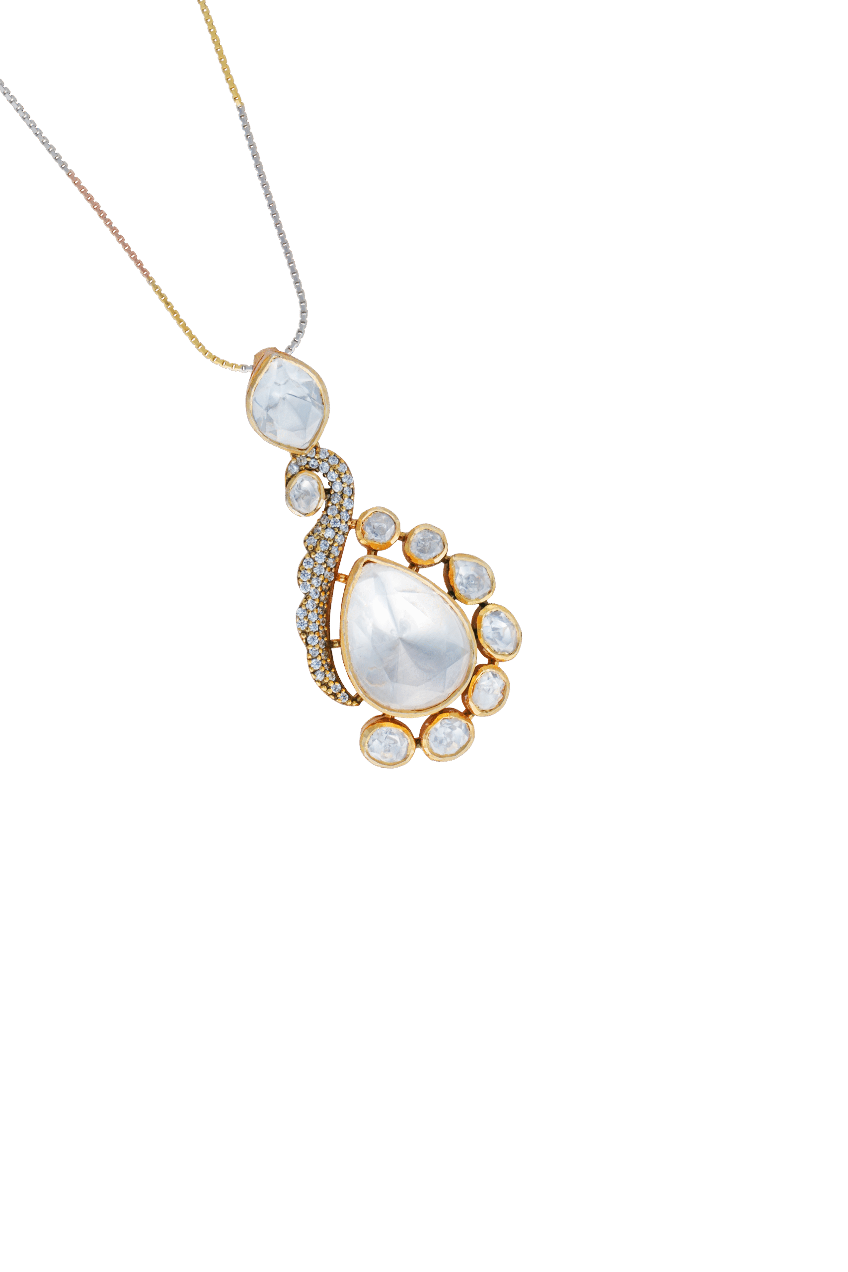 Pear Mozonite Swirl Pendant Necklace