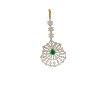 Emerald Star Mozonite Maang Tikka