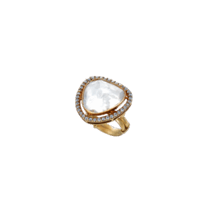 Trillion Mozonite Halo Statement Ring