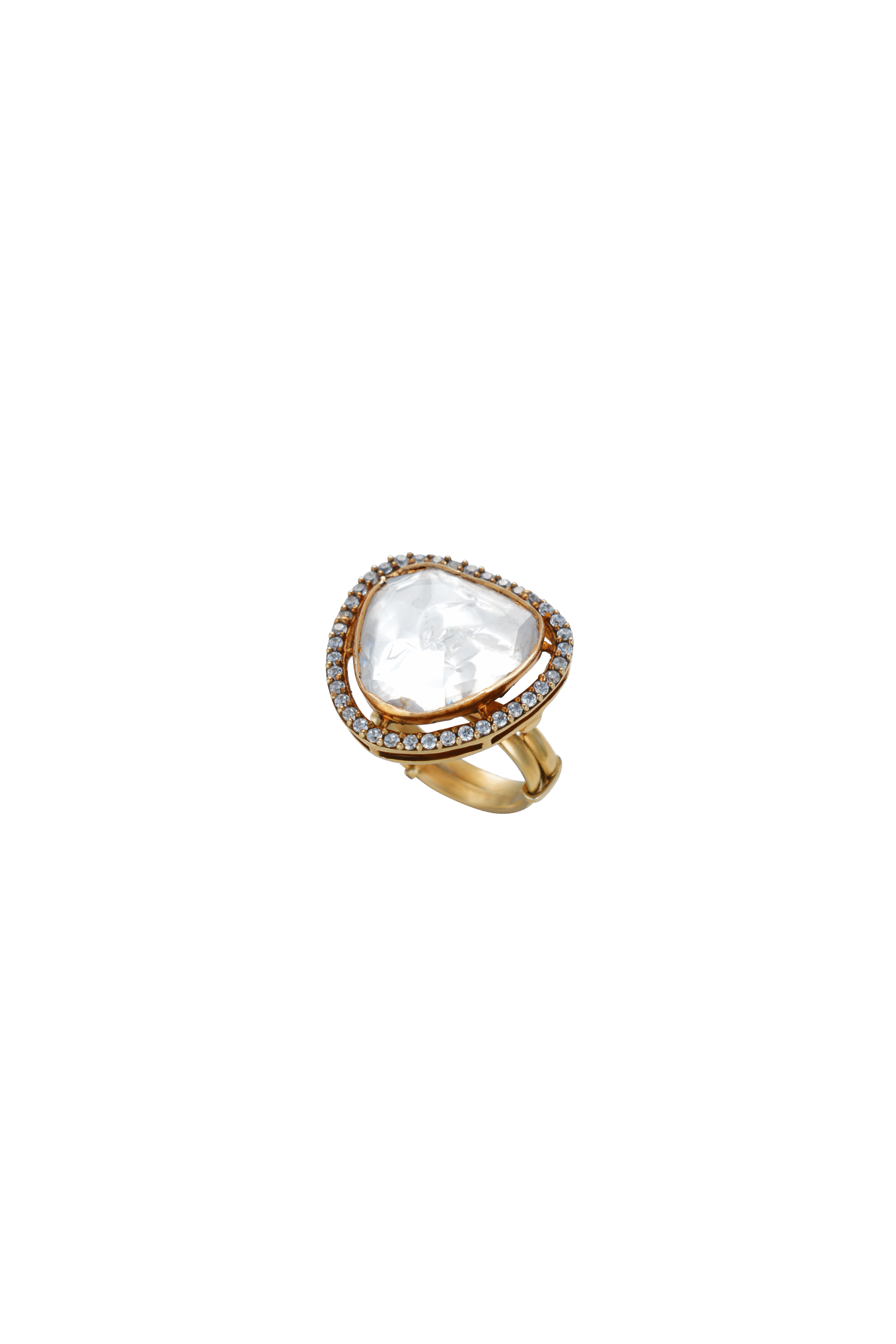 Trillion Mozonite Halo Statement Ring