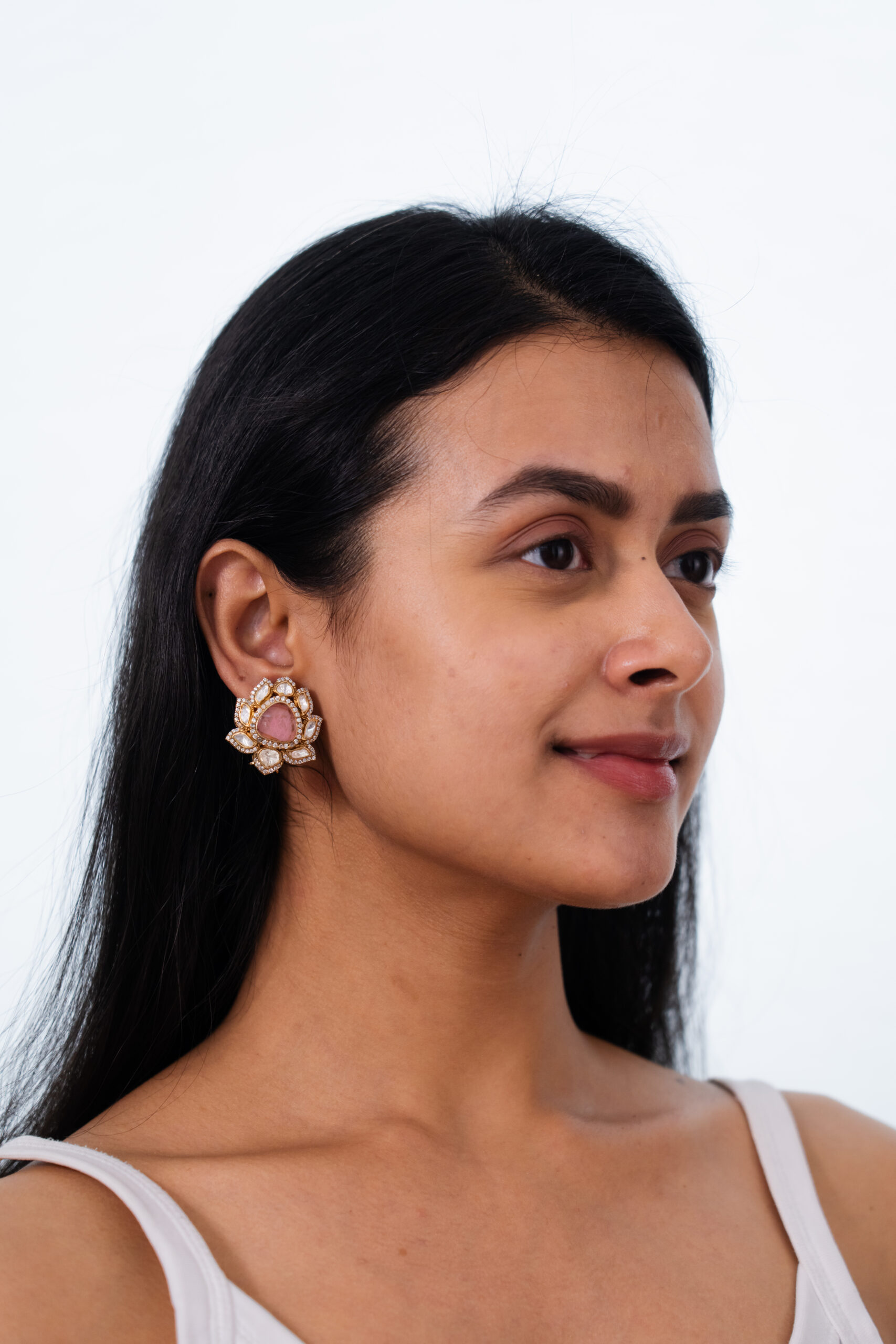 Pankaj Rose Quartz Studs - Image 2