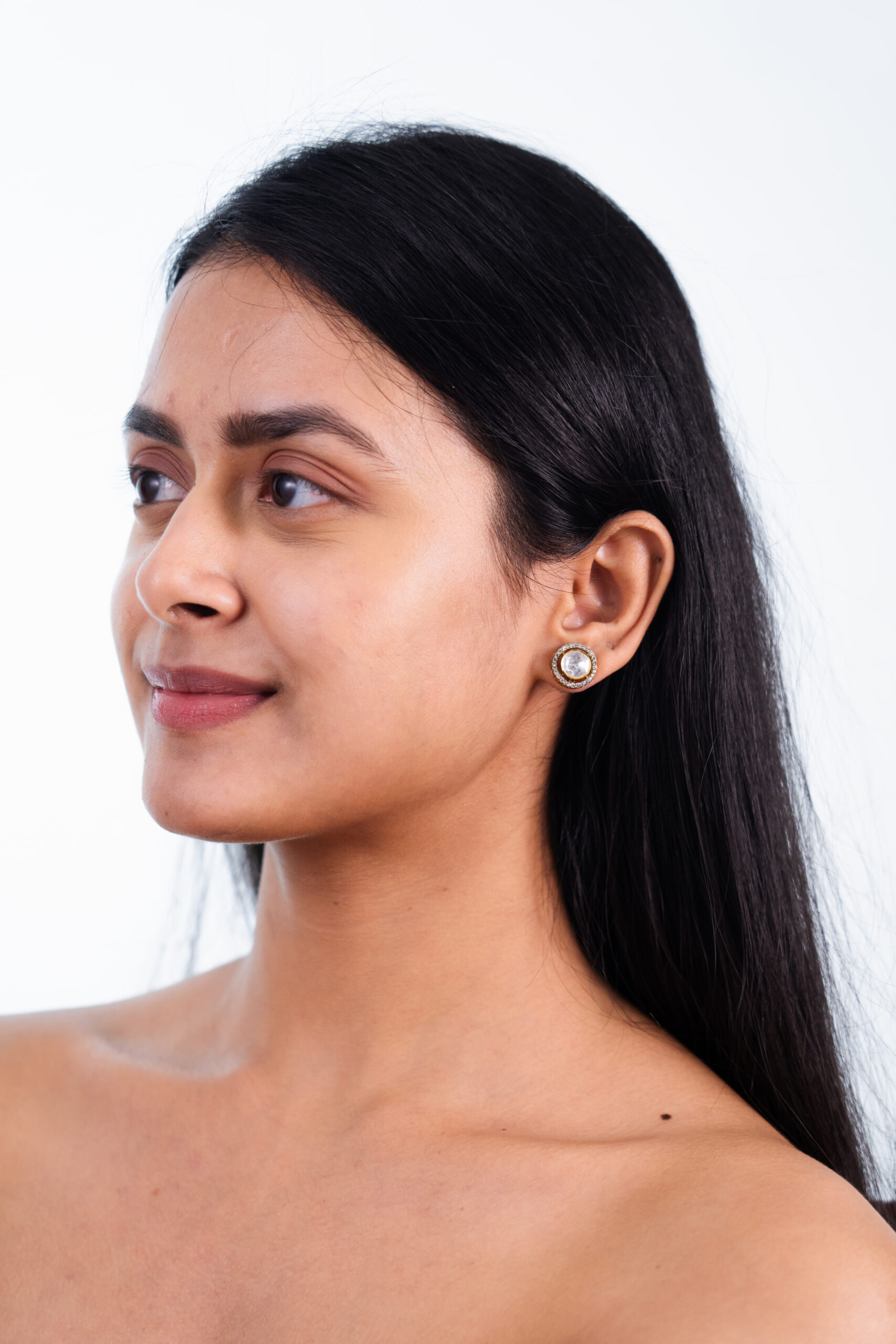 Soft Square Mozonite Crystal Studs - Image 3