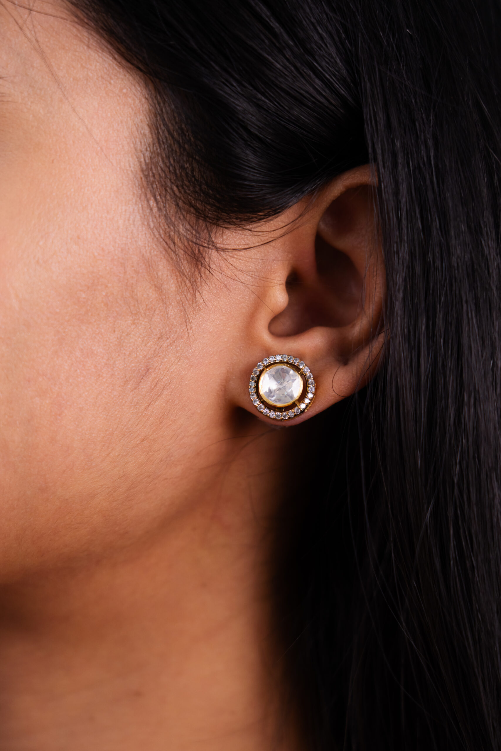 Soft Square Mozonite Crystal Studs - Image 2