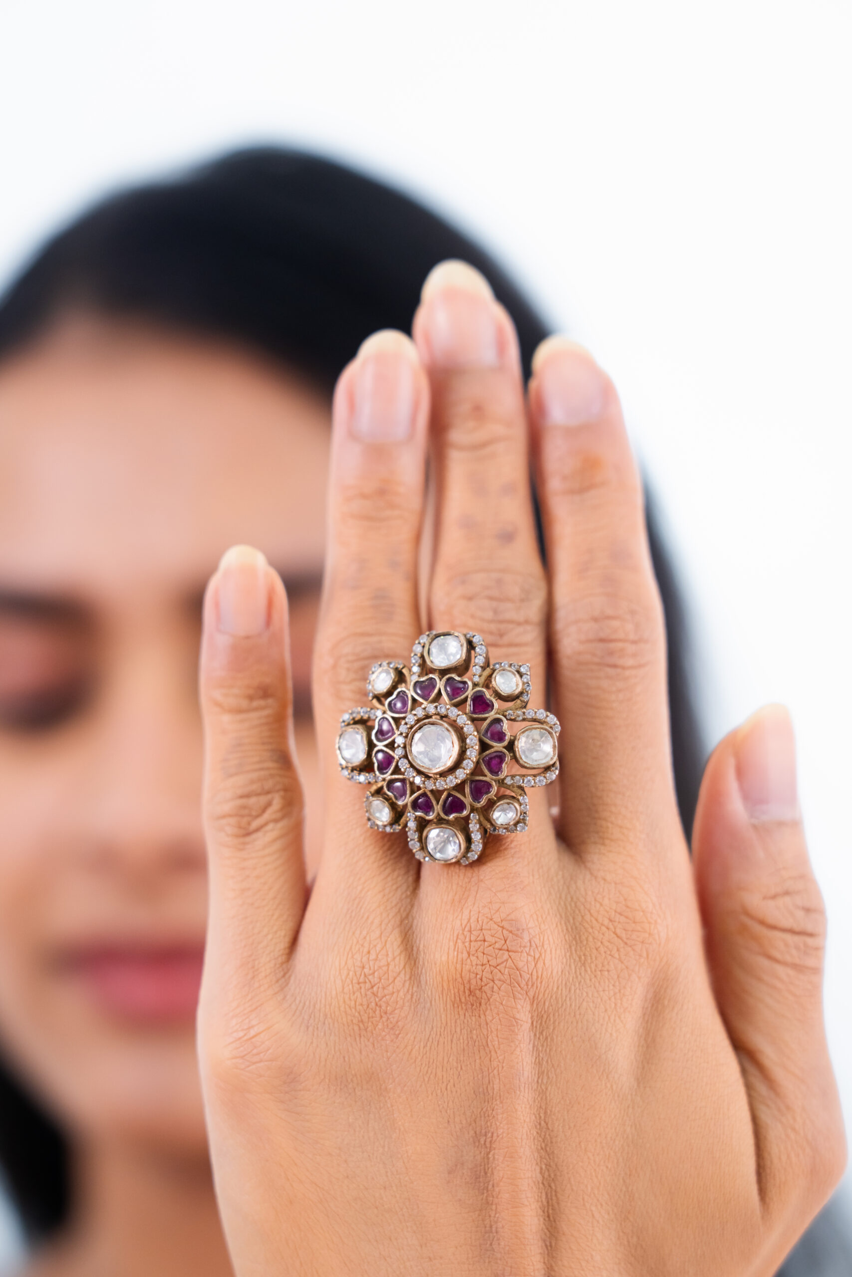 Ruby Bloom Mozoite Cocktail Ring - Image 2