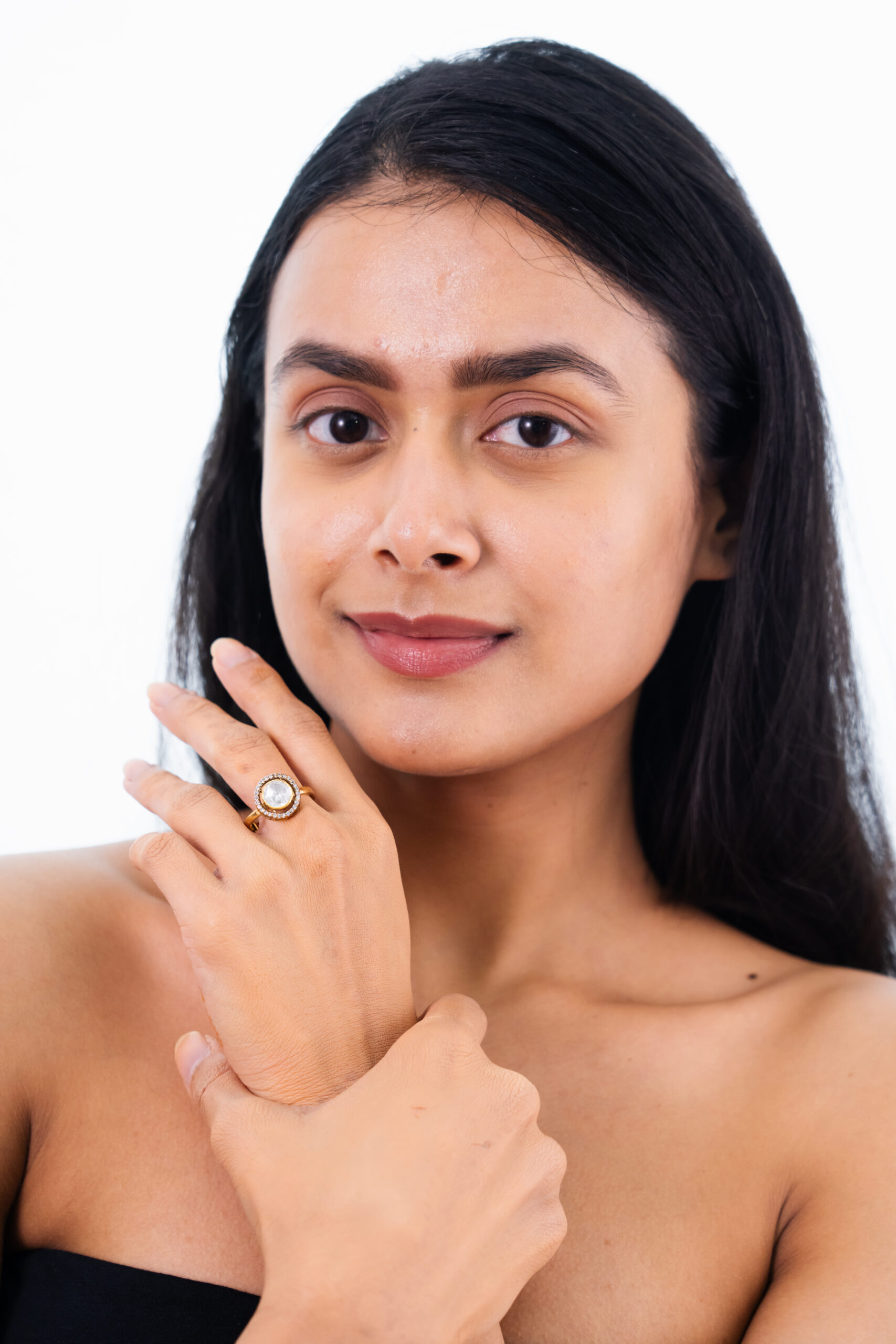 Trillion Mozonite Halo Statement Ring - Image 2