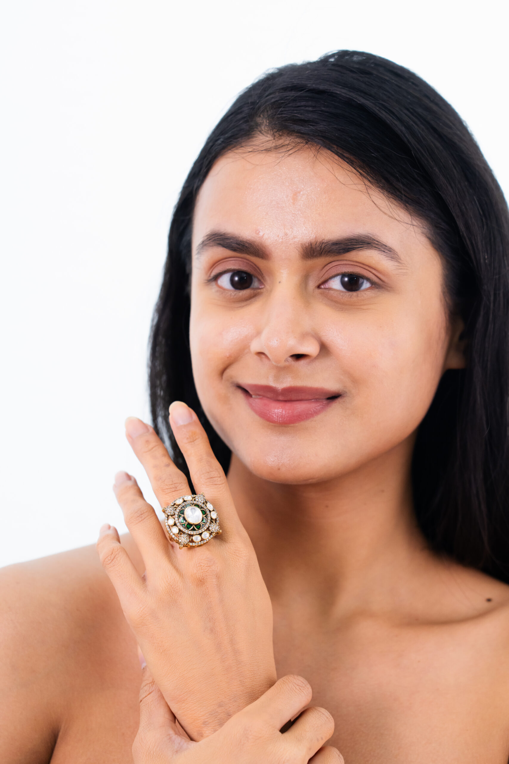 Royal Mozonite & Enamel Statement Ring - Image 2