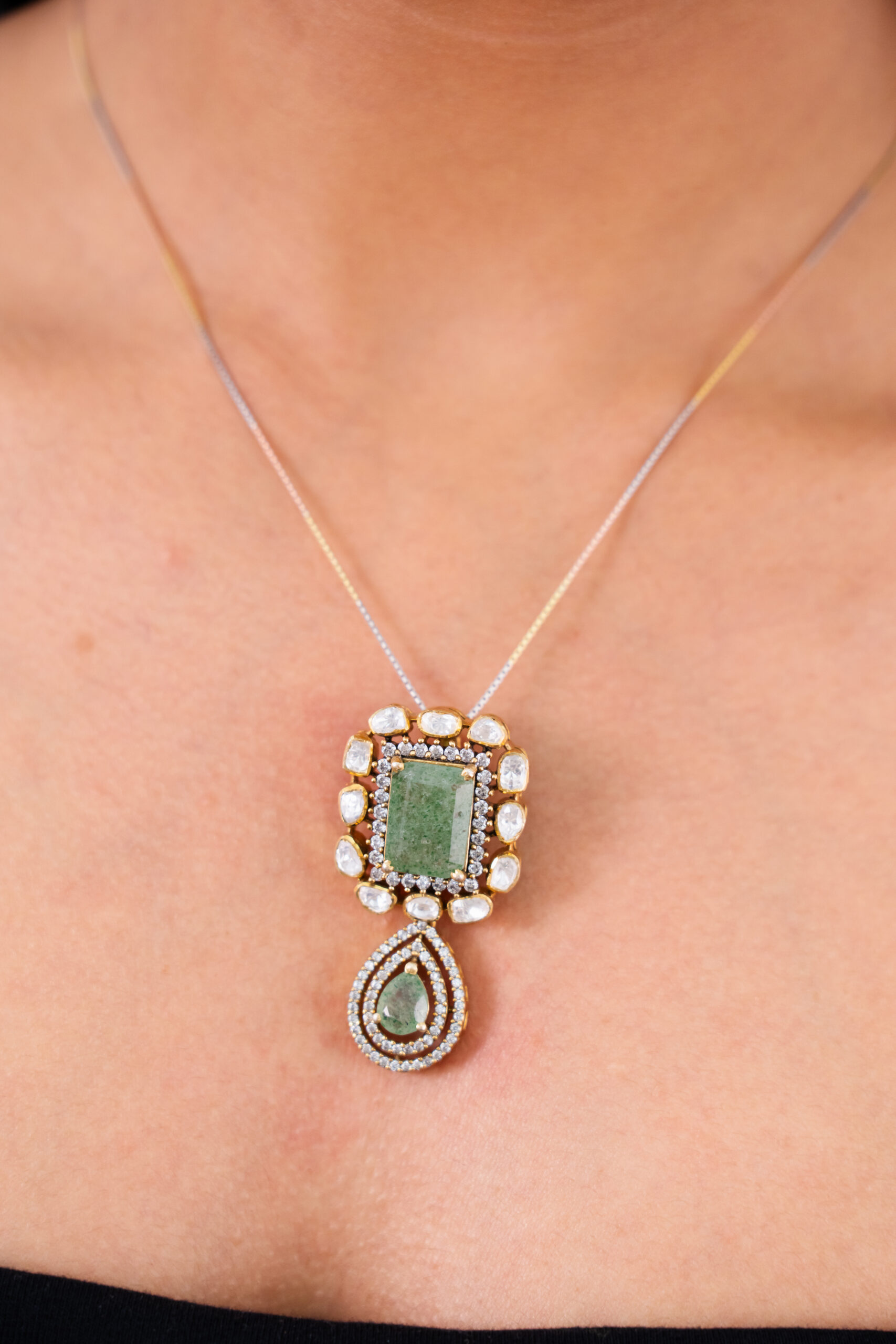 Emerald Harmony Duo Pendant - Image 3