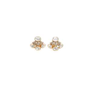 Classic Floral Moissanite Stud Earrings in 925 Silver