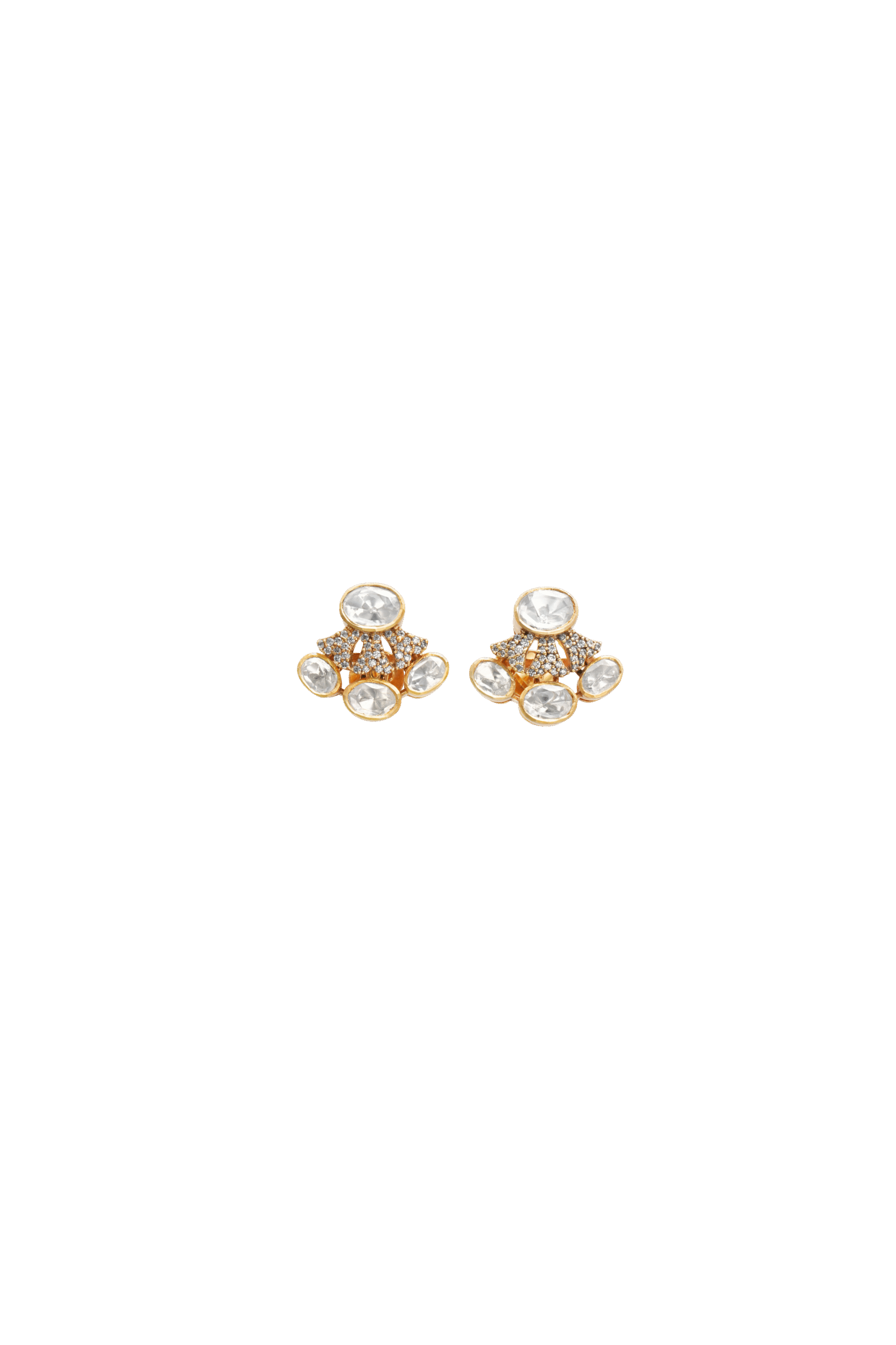 Classic Floral Moissanite Stud Earrings in 925 Silver