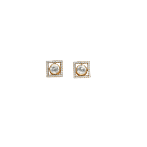 Square Moissanite Stud Earrings in 925 Silver