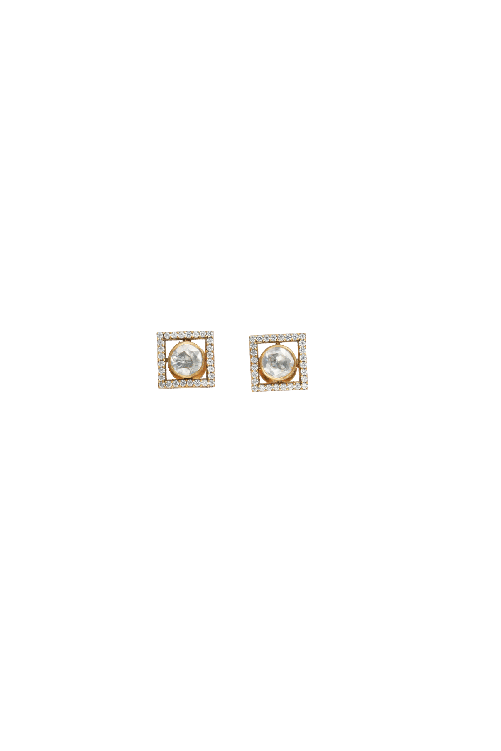 Square Moissanite Stud Earrings in 925 Silver