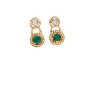 Emerald-Green Moissanite Drop Earrings in 925 Silver