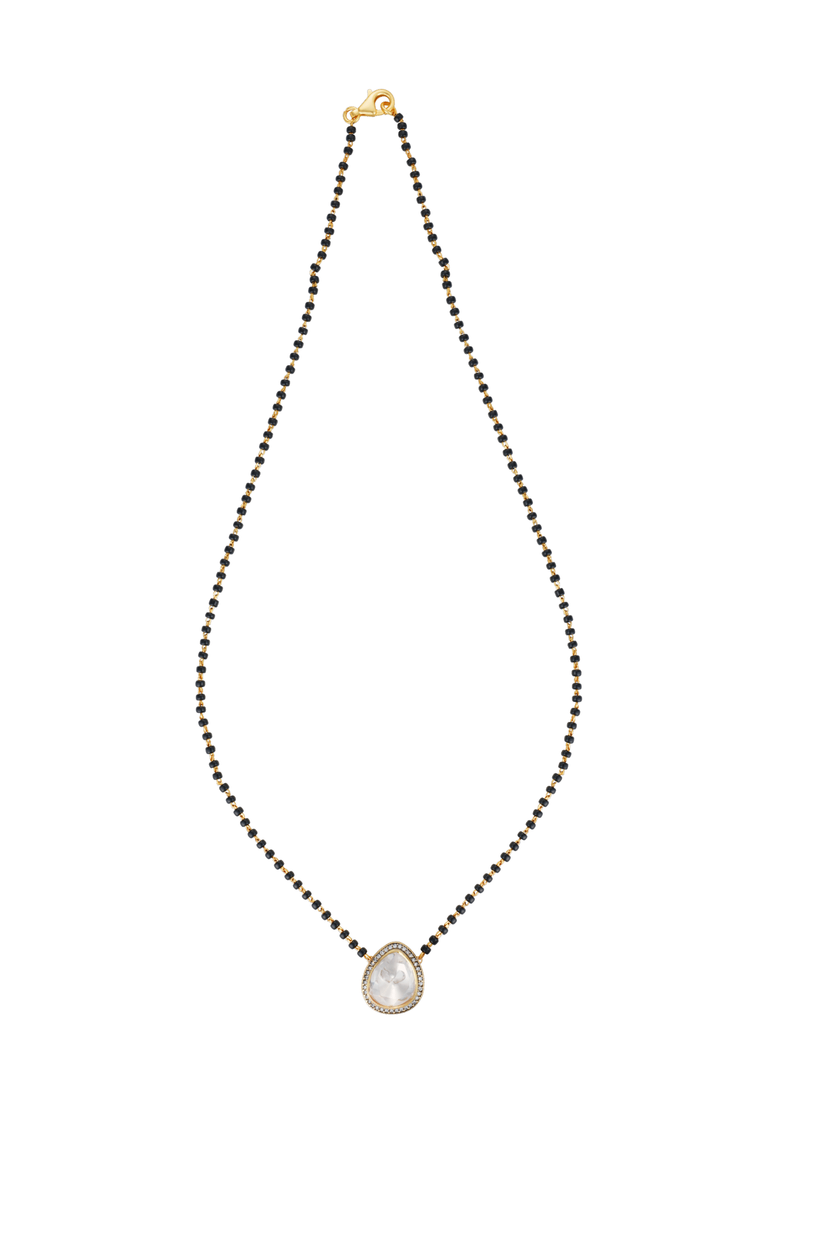 Minimal Silver Mangalsutra with White Moissanite & CZ Accents