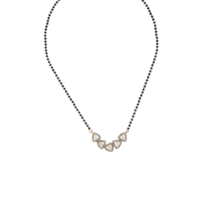 Minimal Silver Mangalsutra with Moissanite & CZ Triangle Pendant