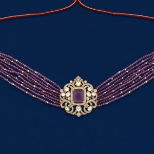 Amethyst Beaded Moissanite Heritage Choker Necklace