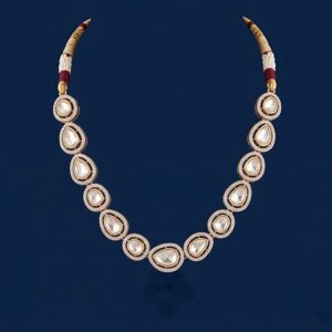 Silver Moissanite & CZ Teardrop Statement Necklace