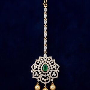 Royal Emerald & Pearl Maang Tikka