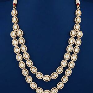 Dual-Layer Silver Necklace with Moissanite & CZ