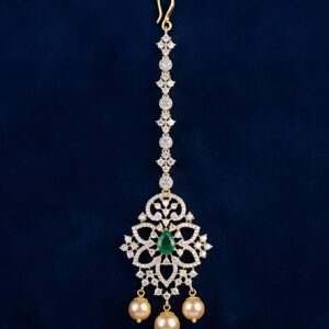 Emerald Bloom Moissanite & Pearl Drop Pendant