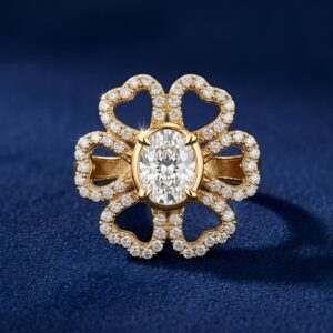 Floral Moissanite Statement Ring