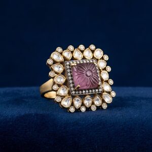 Royal Blossom Silver Statement Ring