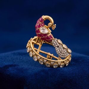 Swan Design Moissanite Silver Ring