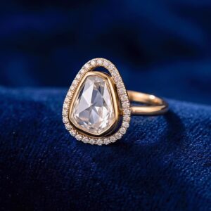 Moissanite Halo Elegance Moissanite Statement Ring