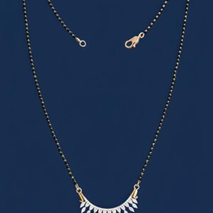 Silver Black Beads Necklace with Moissanite, CZ & Color Stones