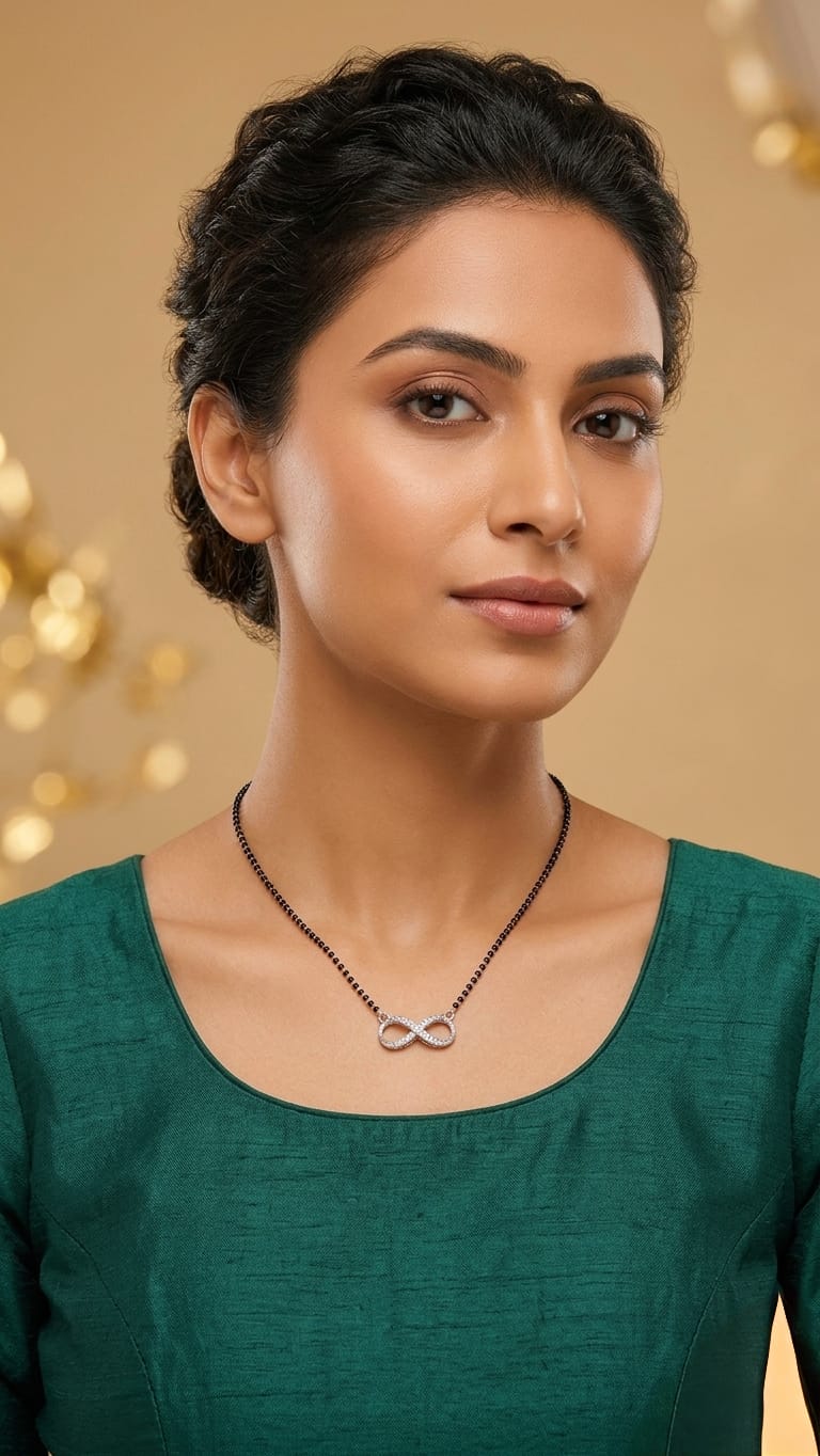Infinity Moissanite Mangalsutra Necklace - Image 2